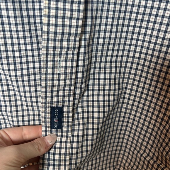 GANT Micro Tartans Mens XL Button Down Shirt Long Sleeve Plaid Cotton - Picture 6 of 7